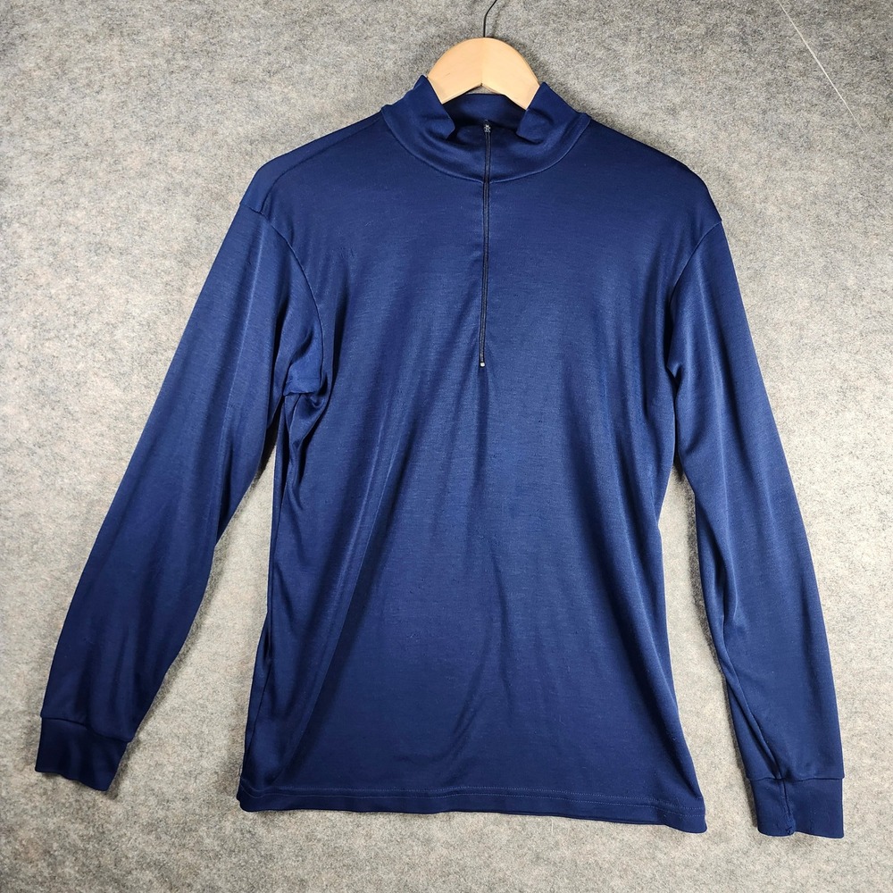 Patagonia Capilene Base Layer 1/4 Zip Long Sleeve Shirt Mens Large Navy Blue